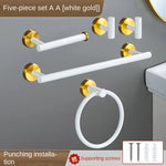 accessoires salle bain blanc moderne adhésif serviette papier toilette gant toilette inoxydable brossé