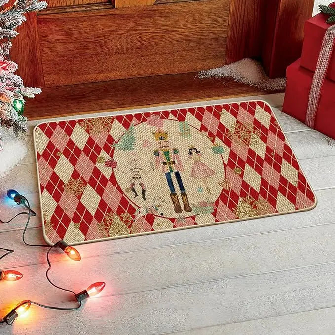 tapis sol noël personnages ballet motifs géométriques traditionnels 30x50cm 40x60cm 50x80cm festive