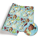 serviettes enfants dessins animés personnages fées sirènes motifs colorés rose vert bleu blanc opaques