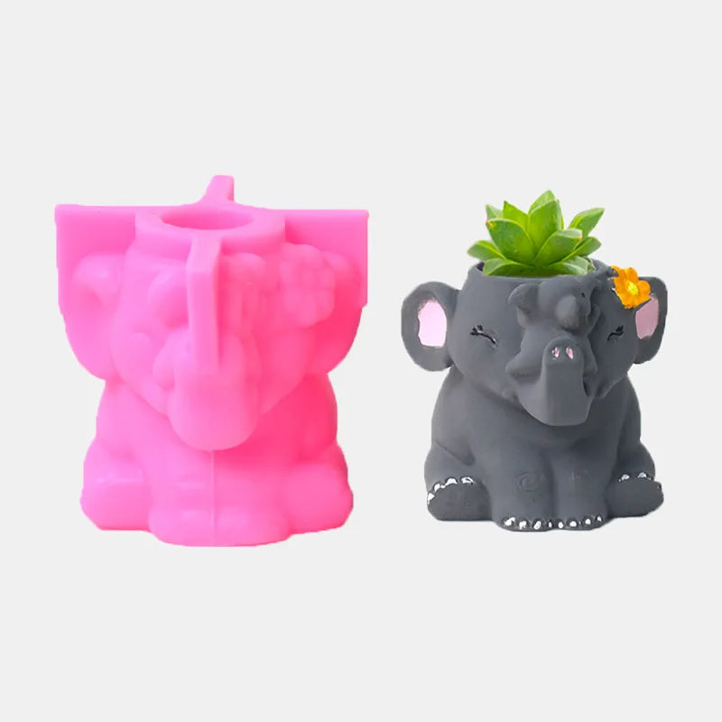 cache crayons forme éléphant rose gris créatif mignon animal doux décoration intérieure porte crayons