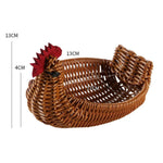 panier tressé forme oiseau réutilisable plastique rustique contenant œufs snacks paille couleur marron rouge