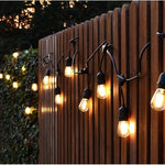 guirlande lumineuse extérieure industrielle 10m 10 ampoules e27 blanc chaud noir jaune