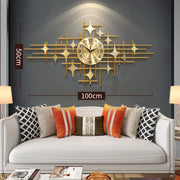 horloge murale or étoiles moderne abstraite salon chic numérotée decoration interieur