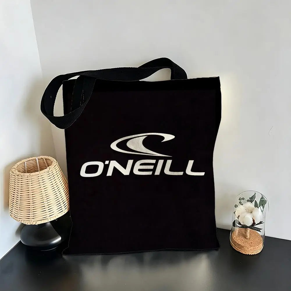 sac toile o'nell bleu blanc vague stylisée réutilisable moderne casual