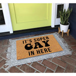 tapis d'entrée marron clair texture paille moderne antidérapant imperméable usage extérieur intérieur