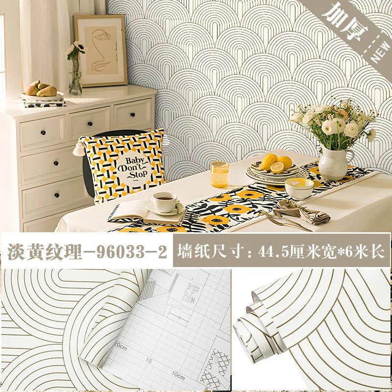 papier peint auto adhésif mur noir blanc motif géométrique moderne 3d opaquet 6mètres