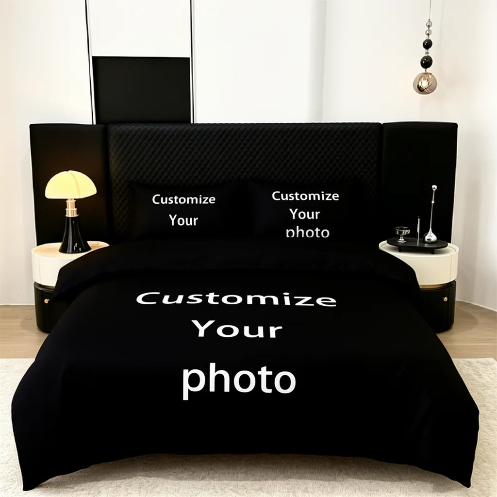 parure lit moderne imprimée texture cuir noir ultra soft confortable maison durable
