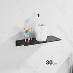 étagère murale adhésive aluminium moderne solo noir 30 40 50 60 cm
