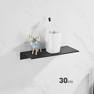 étagère murale adhésive aluminium moderne solo noir 30 40 50 60 cm