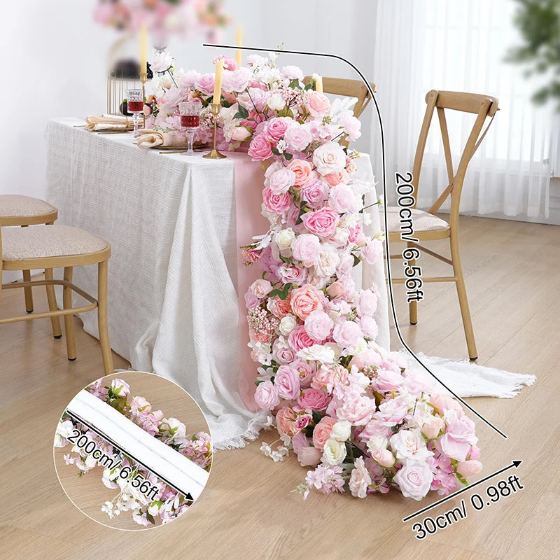 décoration mariage rose violet fleurs artificielles table arrangement floral événement romantique élégant