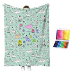 couverture colorier enfants motifs noël animaux crayons couleur texture douce moderne multicolore blanc gris
