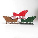 décoration noël traîneau rouge vert marron scroll moderne cadeau ornement opaque classique