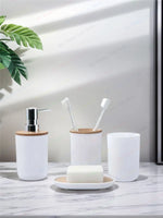 Ensemble accessoire salle de bain bambou noir