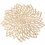 tapis table moderne or argent floral ajouré respectueux environnement silicone élégant set repas fourchette