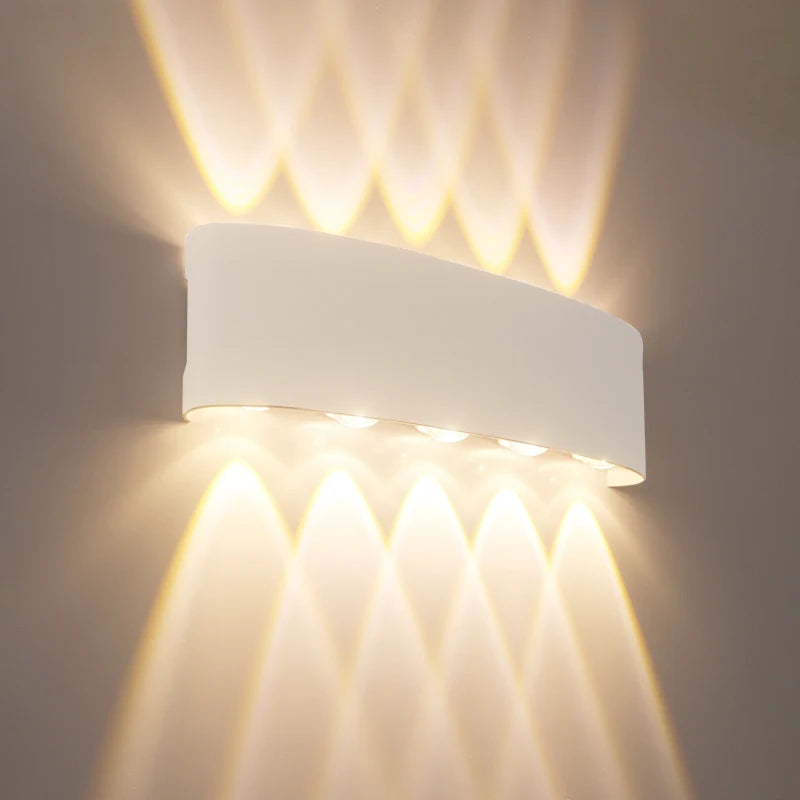 applique murale led moderne ip65 blanc rayures diagonales 4w 6w 8w 10w