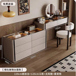 meuble rangement moderne commode tiroirs table maquillage miroir tabouret bois chêne massif beigeclair