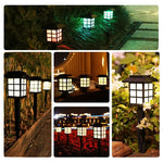 lumière solaire extérieure classique noir carreaux blancs stake jardin pack led imperméable ip65