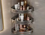 étagère salle bain gris moderne adhésif alliage aluminium poli unique niveau rangement góc