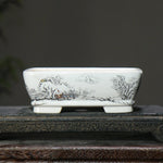 bacs plantes chinois paysage peint blanc opaque décoration intérieure pots fleurs