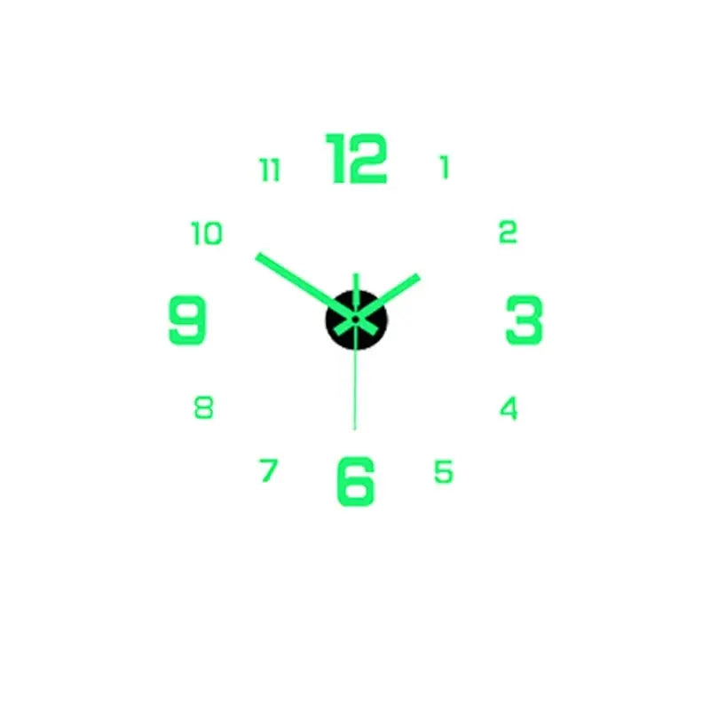 horloge murale moderne chiffres relief couleur vert noir blanc gris minimaliste