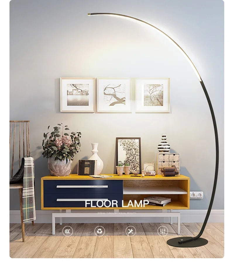 lampes pied led moderne minimaliste blanc noir chambre salon