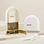 boîte rangement prothèse dentaire moderne beige clair foncé mat opacité nettoyage buccal pince prothèse