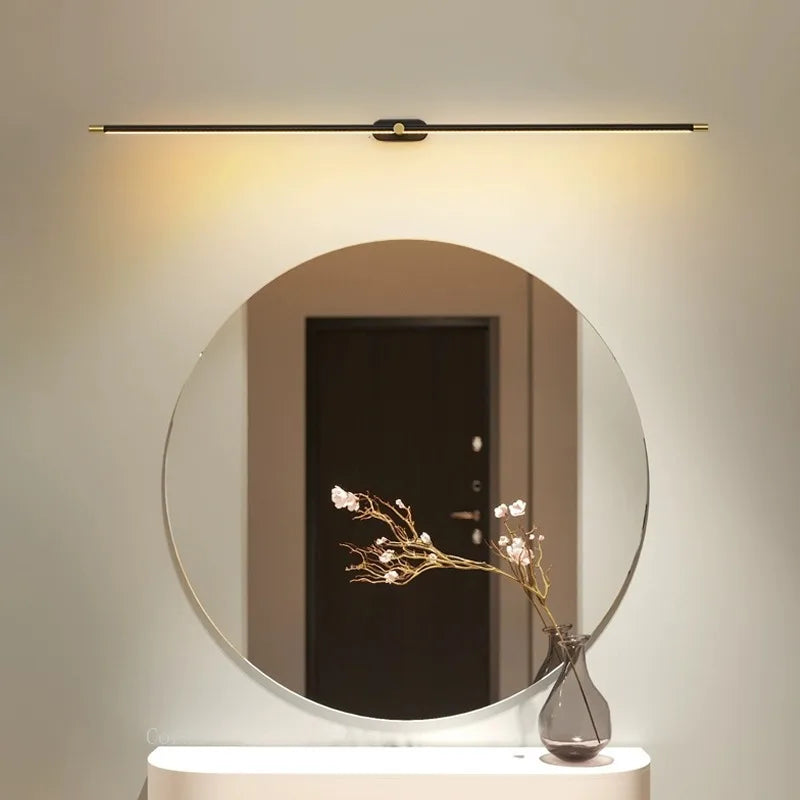 miroir moderne mural led or noir minimaliste chambre cuisine entrée fixé mur