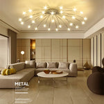 lampe chrome doré moderne étoiles lumineuses transparentes scintillantes led fixations