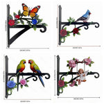 support mural décoratif oiseau papillon fleurs noires artisanal rustique vis clipsextérieurintérieurrésistantrouille