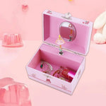 boîte bijoux rose danse fleurs imprimé miroir poupée cadenas classique.storage organizer chambre