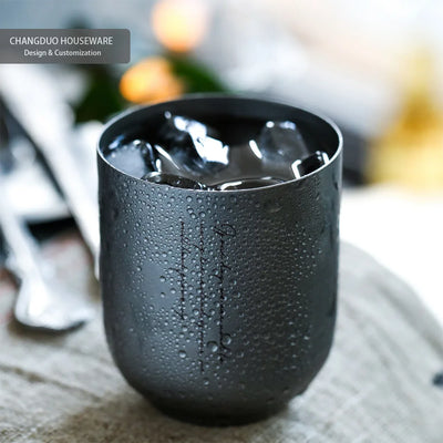 Tasse à café vintage jaune en acier inoxydable design nordique