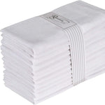 serviettes table coton blancs rayures verticales clips dorés classiques absorbantes 45x45cm usage maison événements