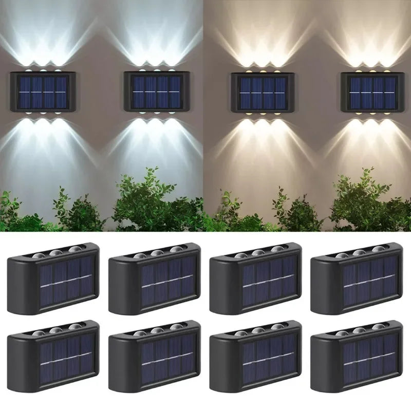 applique murale solaire noire 10 led lumière blanche moderne auto installationextérieur