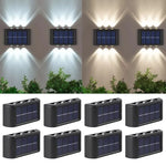 applique murale solaire noire 10 led lumière blanche moderne auto installationextérieur