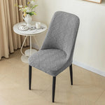 housse chaise gris rose motif géométrique moderne adhésif élastique polyester coton