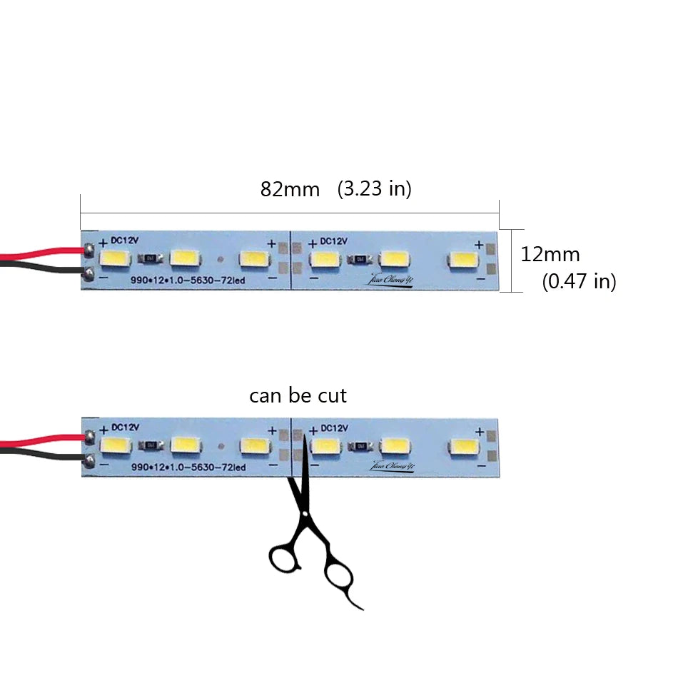 ruban led rigide led 8cm 12v multicolore moderne éclairage spécial 249lm 2ans garantie
