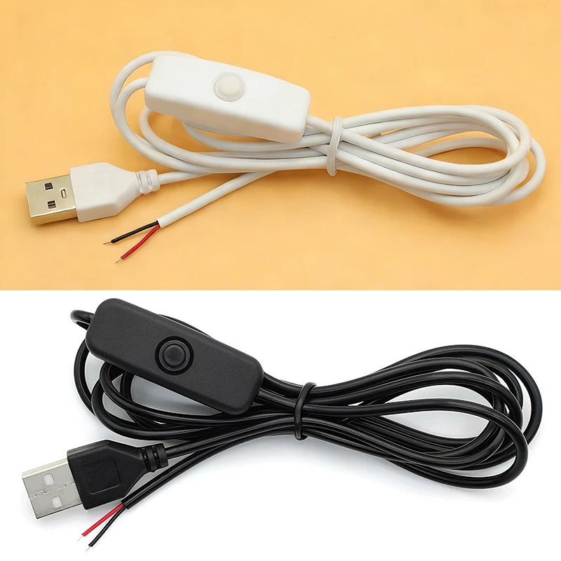 câble usb extension 1.5m interrupteur tactile 5v blanc noir moderne