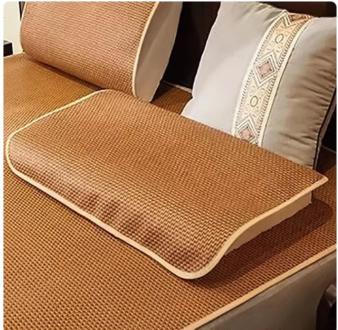 coussin lit marron clair tissé motifs géométriques moderne 150x200cm 180x200cm 200x220cm