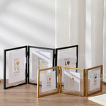 cadre photo or moderne triple charnières transparent texte cœur