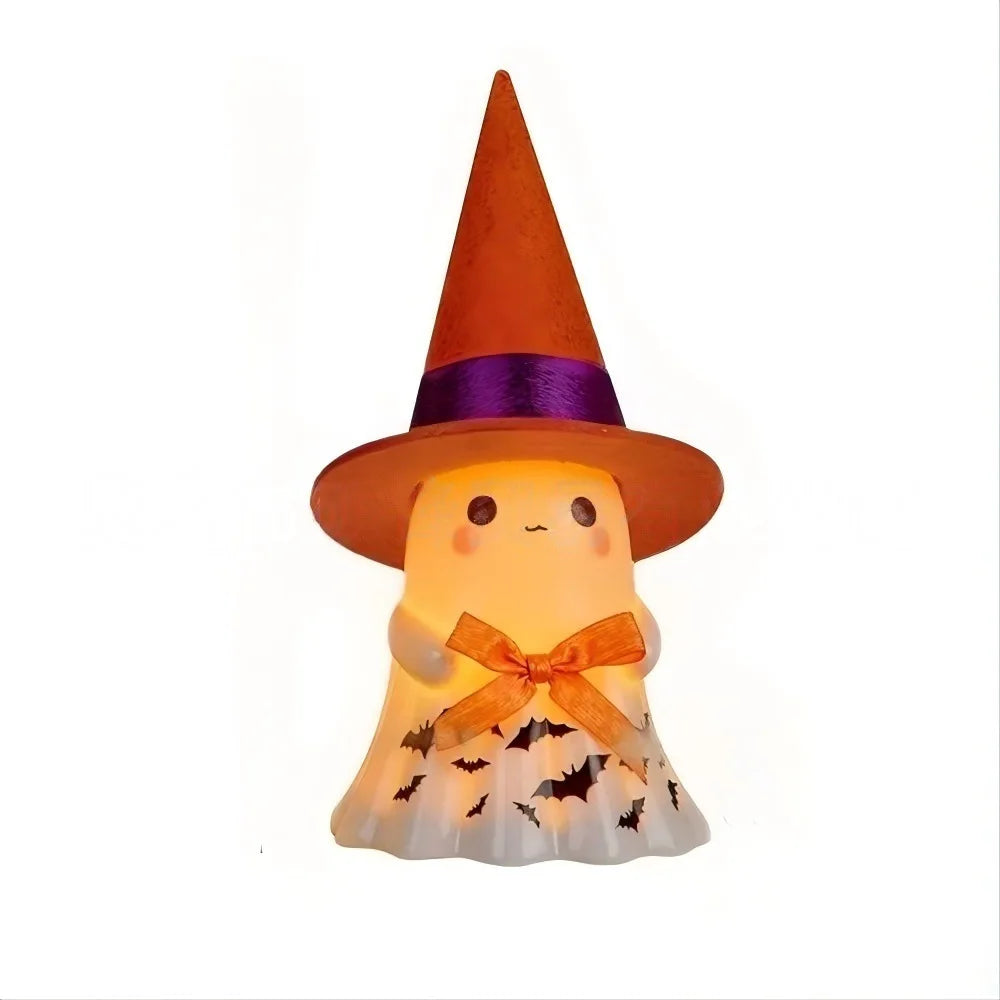 décoration halloween fantôme led citrouille chapeau sorcière nuit mignon ornement table figurine