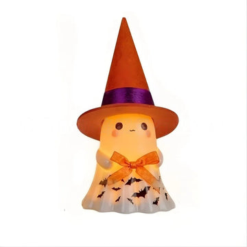 décoration halloween fantôme led citrouille chapeau sorcière nuit mignon ornement table figurine
