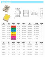 diodes led smd 2835 blanc froid chaud jaune rose violet bleu vert orange rouge