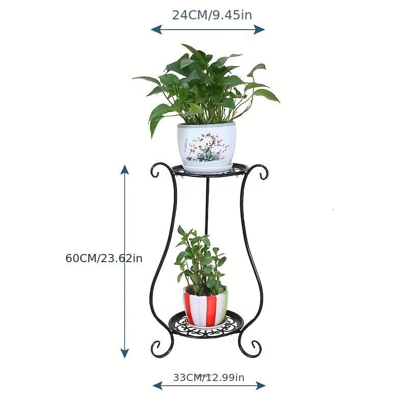 support plante métal noir blanc grille ajourée moderne pieds solides pots tiered shelf