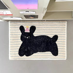 tapis bain antidérapant peluche motif chien chat décoratif doux salle bain maison