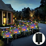 guirlande lumineuse solaire multicolore feux d'artifice moderne extérieure modes fixée piquets led jardin