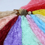 écharpe dentelle florale multicolore translucide classique coeurs dorés 150x100cm