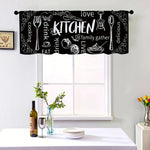 rideau cuisine noir blanc motifs ustensiles vintage semi transparent salon