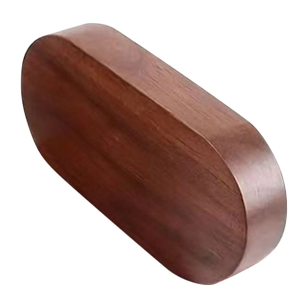 boîte bijoux ovale marron foncé texture bois naturelle minimaliste display base small wood tray