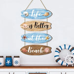 panneau decoratif mural bois motif coquillages etoiles mer bleu clair salon chambre coucher
