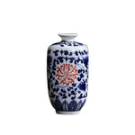 vases antiques porcelaine bleu blanc floral classique décoration intérieure vintage traditionnelpeonies handpainted officeornament